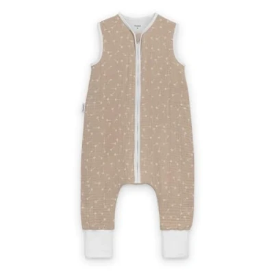 Abbildung von Ehrenkind® Baby Sommerschlafsack mit Füßen Musselin aus weicher OEKO TEX zertifizierter Bio Baumwolle Sommer Schlafsack 1 TOG Gr. 70 Farbe Beige Gemustert
