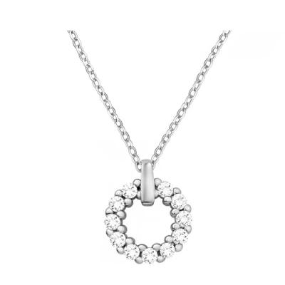 Abbildung von Sofia Milani Damen Halskette 925 Silber mit Zirkonia Steinen Kreis Anhänger N0612