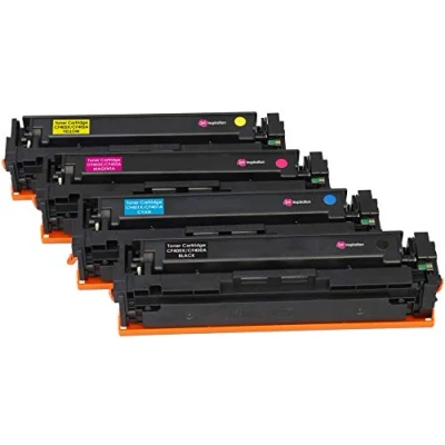 Abbildung von Ink Inspiration 4er Set Premium Toner kompatibel für 201X 201A HP Color Laserjet Pro MFP M277dw M277n M274n M252dw M252n Schwarz 2.800 Seiten &amp; je 2.300