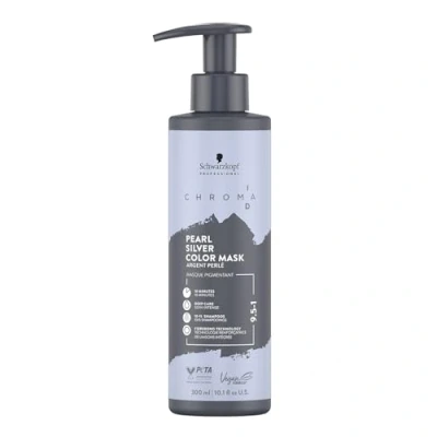Abbildung von Schwarzkopf Professional CHROMA ID Bonding Color Mask Semi Permanentes Farbsystem Farbmaske Pflegende Tönung Haarmaske Haarkur Intensive Pflege Vegane Formel 9,5 1 Pearl Silver 250 ml