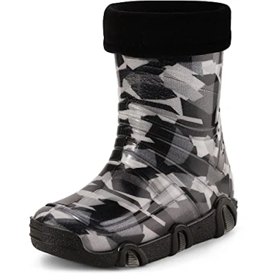 Abbildung von Ladeheid Kinder Mädchen Jungen Gummistiefel Gefüttert Swk2021 (Muster 45, 25/26 EU)