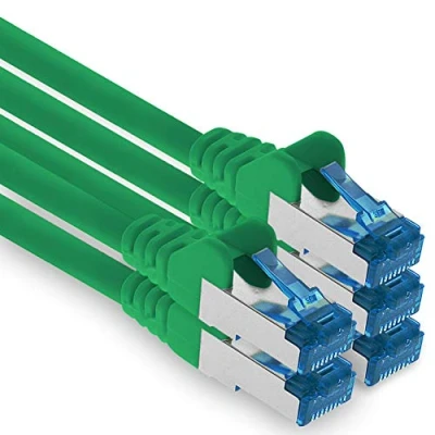 Abbildung von 1aTTack.de Patchkabel 5X 5m Ethernet, Netzwerk, Lan Kabel CAT6a (für Gigabit Netzwerke, Router, Switch, Modems mit RJ45 Eingang grün)