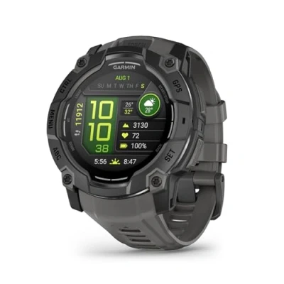 Abbildung von Garmin Instinct 3 50mm AMOLED Robuste, wasserdichte GPS Smartwatch mit brillantem 1,3&quot; Display und LED Taschenlampe für Outdoor, Laufen, u.a. Pulsmessung vielen smarten Features