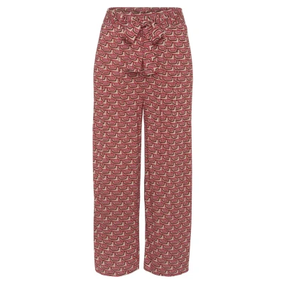 Abbildung von Vivance Culotte Stoffhose, Damen, Größe: 36, Beige rot bedruckt