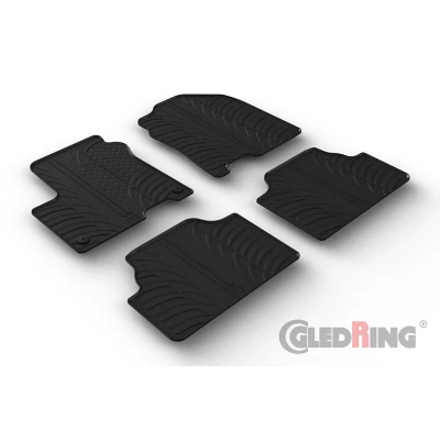 Abbildung von Gledring 0418 Fußmattensatz Gummi vorne und hinten 4 schwarz 750mm 550mm