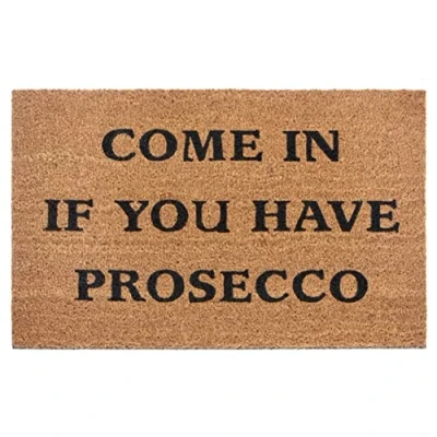 Abbildung von Hanse Home Kokos Fußmatte für Innen Schmutzfangmatte Natur, Kokosmatte Outdoor Prosecco Spruch, Fußabtreter Wetterfest und rutschfest Flur, Terrasse, Eingangsbereich 45x75cm