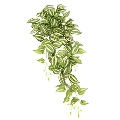 Abbildung von Flair Flower Tradescantiahängeampel mit Topf und Hängeampel Kunstpflanze Tradeskantie hängend Rankend Girlande Pflanzenampel Grünpflanze Zimmerpflanze Kletterpflanze Efeuranke Efeu, ca. 83x45x30 cm