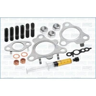 Abbildung von AJUSA JTC12072 Montagesatz, Lader with studs, syringe oil mit Dichtungen Montageanleitung KIA: Sportage III, Optima / K5, HYUNDAI: ix35