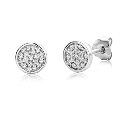 Abbildung von Miore Ohrringe Damen Diamant Ohrstecker Weißgold 9 Karat / 375 Gold mit Diamanten Brillanten 0.06 Ct, Schmuck
