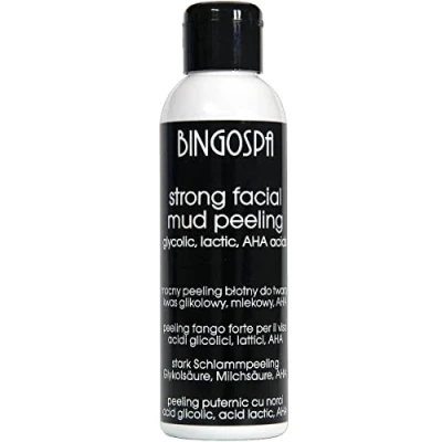 Abbildung von Starker Gesichtsschlamm Peeling mit Glykolsäure, Milchsäure, AHA Fruchtsäure 120 ml BINGOSPA