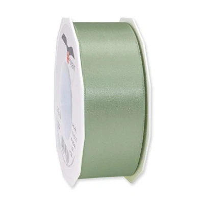 Abbildung von PRÄSENT C.E. Pattberg Satin altgrün, 25 m Satinband zum Einpacken von Geschenken, 40 mm Breite, Geschenkband Dekorieren &amp; Basteln, Dekoband, Anlass