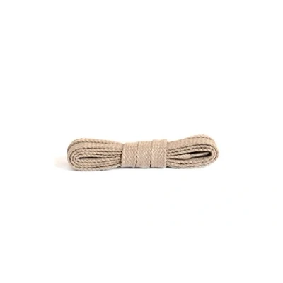 Abbildung von Kaps Flache Schnürsenkel, hochwertige strapazierfähige 100% Baumwolle 1 Paar, viele Farben und Längen (90 cm 5 bis 6 Ösenpaare / 36 hellbeige)