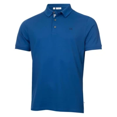 Abbildung von Calvin Klein Herren Campus 3 Knopf Kragen Polo Hemd Dresden Blue Sport M
