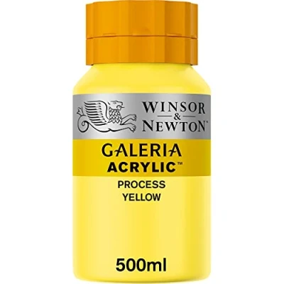 Abbildung von Winsor &amp; Newton 2150537 Galeria Acrylfarbe, hohe Pigmentierung, lichtecht, buttrige Konsistenz, 500 ml Topf Process Gelb