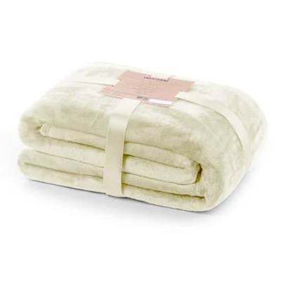 Abbildung von DecoKing Kuscheldecke 200x220 cm Ecru Decke Microfaser Tagesdecke Fleece weich sanft kuschelig Ivory Elfenbein Mic