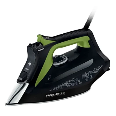 Abbildung von Rowenta DW6330 Eco Intelligence Dampfbügeleisen 2500 Watt kont. Dampfabgabe: 45 g/Min. Dampfstoß: 180 Microsteam400 HD 3De Laserbügelsohle Anti Tropf Funktion Schwarz/Grün