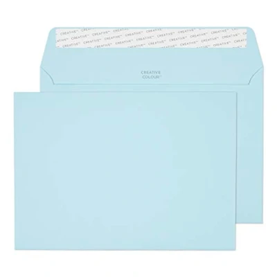 Abbildung von Blake Creative Colour 45318 Farbige Briefumschläge Haftklebung Baumwoll Blau C5 162 x 229 mm 120 g/m² 25 Stück
