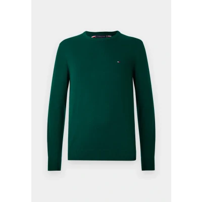 Abbildung von Tommy Hilfiger Essential CREW NECK Strickpullover, Herren, Größe: XS, Ornamental green heather