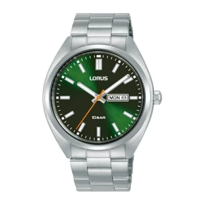 Abbildung von LORUS Herren Analog Quarz Uhr mit Edelstahl Armband RH367AX9