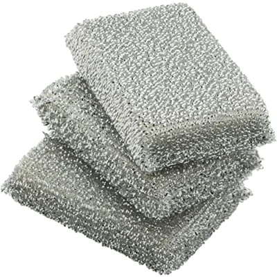 Abbildung von WMF Glänzerkissen silber 3 Stück, Spülschwamm, Topfreiniger, Lurex Schwamm, ideal für beschichtete Pfannen, Töpfe, Glaskeramikkochfelder, Reinigung in der Spülmaschine möglich