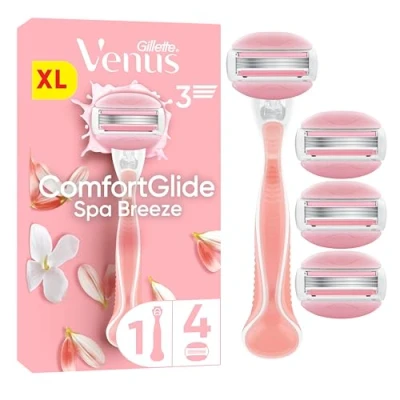 Abbildung von Gillette Venus ComfortGlide Spa Breeze Damenrasierer, 1 Ersatzklingen, rutschfestes, ergonomisches Handstück