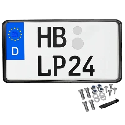 Abbildung von Kennzeichenhalter 240x130 Leichtkraftrad Motorrad Nummernschildhalterung Traktor 240 x 130 Rahmenlos Kennzeichenhalterung Kennzeichenverstärker Anhänger Kennzeichen Halter mit Befestigungsmaterial