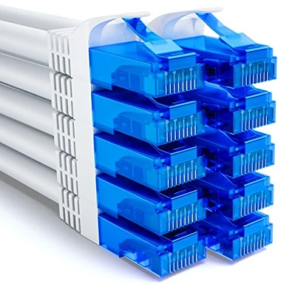 Abbildung von deleyCON 10x 2m CAT6 Netzwerkkabel Set U UTP RJ45 CAT 6 LAN Kabel Patchkabel Ethernetkabel DSL Switch Router Modem Repeater Patchpanel Weiß