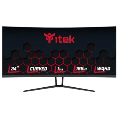 Abbildung von Itek Monitor GGC 34&quot; Zoll gebogener R1500, WQHD 3440x1440 UltraWide Auflösung, 165Hz VA Panel, 21:9 Bildschirm, 1ms Reaktion, 2xHDMI, 2xDP, HDR400, Adaptive Synchronisierung