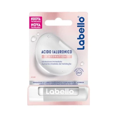 Abbildung von Labello Hyaluronsäure Lip Hydratation Plus Rosé 5.2g, ultraleichter Lippenbalsam, Balm mit für vollgepuffte Lippen, Lippenbalsam 24 Stunden Feuchtigkeit
