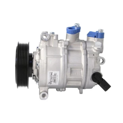 Abbildung von THERMOTEC KTT090574 Kompressor 6SES14C 12V PAG 46 YF R1234yf, R134a mit Dichtring AUDI: A4 B8 Avant, Q5, A6 C7 Avant