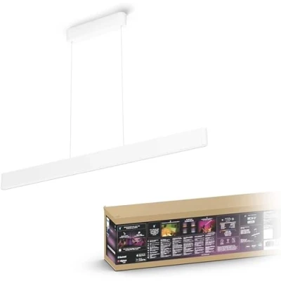 Abbildung von Philips Hue White &amp; Col. Amb. LED Pendelleuchte Ensis, weiß, dimmbar, 16 Mio. Farben, steuerbar via App, kompatibel mit Amazon Alexa (Echo, Echo Dot)
