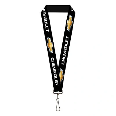 Abbildung von Buckle Down Herren Lanyard 1.0&quot; Chevrolet/Bowtie Black/Gold/White Repeat Schlsselanhnger, Mehrfarbig, Einheitsgröße