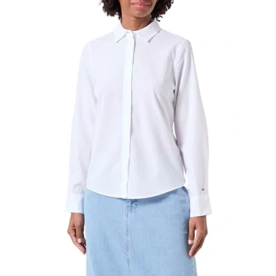 Abbildung von Tommy Hilfiger Hemdbluse »ESS POPLIN REGULAR SHIRT«, mit Popeline, gesticktem Logo