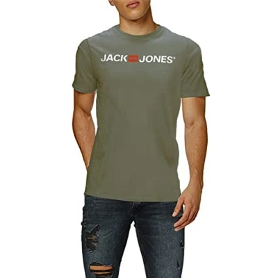 Abbildung von JACK &amp; JONES Herren JJECORP Logo Tee SS Crew Neck NOOS 12137126, Dusty Olive/White REG, XXXL