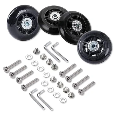 Abbildung von 4pcs (68*24mm) Ersatz Rollen für Koffer Gummi Räder Wheels Rad Trolley Samsonite Hartschalenkoffer mit kugellager Ersatzteile Reparatur Set