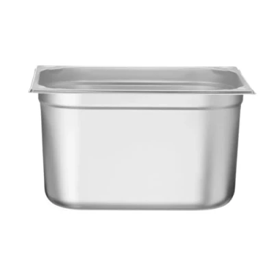 Abbildung von HENDI Gastronormbehälter, Temperaturbeständig von 40 bis 300C, Heissluftöfen Kühl und Tiefkühlschränken Chafing Dishes Bain Marie, Stapelbar, 15,5L, GN 2/3, 354x325x(H)200mm, Edelstahl