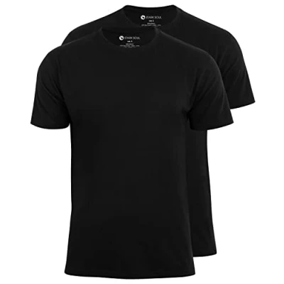 Abbildung von STARK SOUL® T Shirt 2er Pack, Baumwolle, Rundhalsschnitt Schwarz Größe L