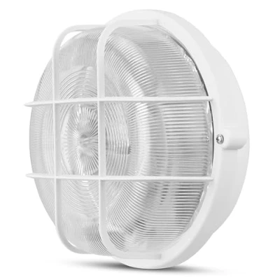 Abbildung von REV Feuchtraumleuchte LED Feuchtraumlampe rund, ideal als Wand oder Deckenlampe Werkstattlampe, Kellerlampe bis 60W, E27, IP44, weiß