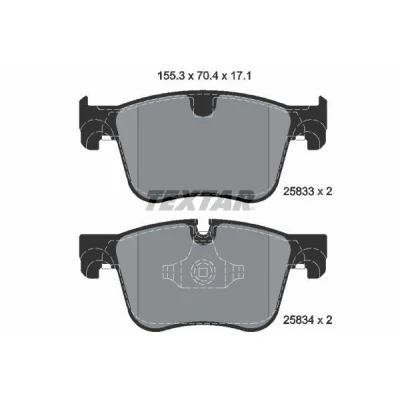 Abbildung von TEXTAR 2583301 Bremsbelagsatz für Verschleißwarnanzeiger vorbereitet PEUGEOT: 308 SW 2, II Hatchback, I SW, CITROËN: C4 Picasso 2