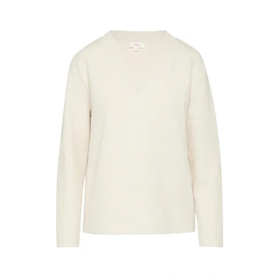 Abbildung von s.Oliver Weiches MIT Vausschnitt Sweatshirt, Damen, Größe: 32, Beige