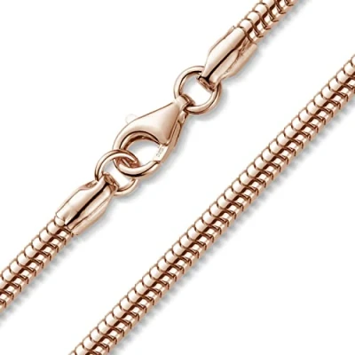 Abbildung von Materia Rosegold Halskette Damen 925 Silber Collier 3mm flach 45cm K25