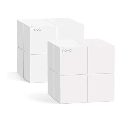 Abbildung von Tenda Nova MW6 Mesh WLAN System AC1200 Dual Band empfohlen für Häuser mit 2 4 Schlafzimmern 4X Gigabit Port Ersetzt Router &amp; Repeater Kompatibel Alexa 2Pack