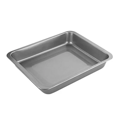 Abbildung von Chef Aid Bratblech, antihaftend, Stahl, misst 34 x 28 5 cm, mit tiefen Seiten als perfektes Grau