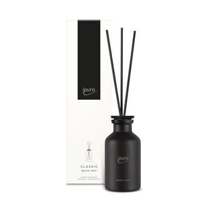 Abbildung von ipuro Classic Raumduft Noir 75ml orientalischer Raumerfrischer mit Rose, Patschuli, Sandelholz, Eukalyptus &amp; Kokosnuss Duft Diffuser Stäbchen Lufterfrischer für die Wohnung