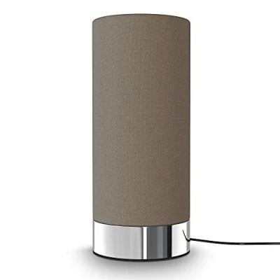 Abbildung von B.K.Licht Nachttischlampe Touch Dimmbar in 3 Stufen, E14 Fassung, Zylinder Stoffschirm taupe, Tischlampe, Lampe, Nachttischleuchte, Tischleuchte, Bürolampe, Leselampe, Leselicht