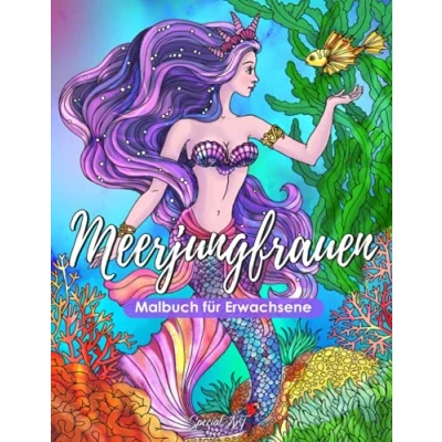 Abbildung von Meerjungfrauen Malbuch für Erwachsene: Mehr als 50 schöne und Meeresszenen. Anti Stress Ausmalbücher mit entspannenden Designs. ... (Fantasy Malbücher Sammlung, Band 3)