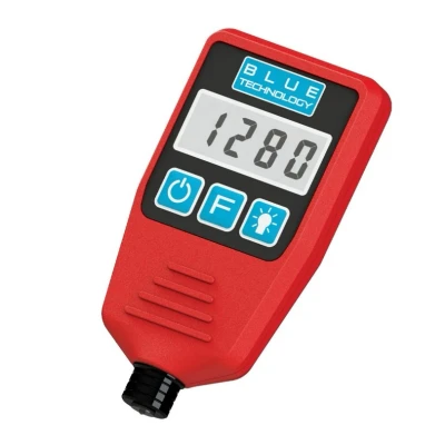 Abbildung von Blue Technology P13 AL Professional Schichtdickenmessgerät Lackdickenmessgerät Kugelsonde Stahl &amp; Aluminium Coating thickness gauge Lacktester für Auto Hergestellt in EU, Rot