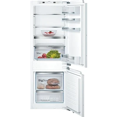 Abbildung von Bosch KIS77AFE0 Serie 6 Einbau Kühl Gefrier Kombination, 158 x 56cm Nische, 169 L Kühlen + 61 Gefrieren, Flachscharnier, Made in Germany, VitaFresh plus 2x längere Frische, LowFrost seltener abtauen