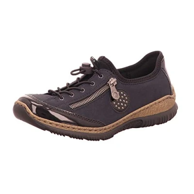 Abbildung von Rieker Damen N3268 Slip On Sneaker, Blau (Schwarz/Pazifik/Baltik/Schwarz 01), 42 EU