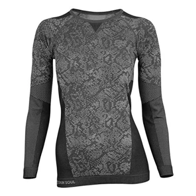 Abbildung von STARK SOUL Damen Seamless Funktionsunterwäsche, Thermo Unterwäsche, Langarm Shirt, Grau, Gr. S/M